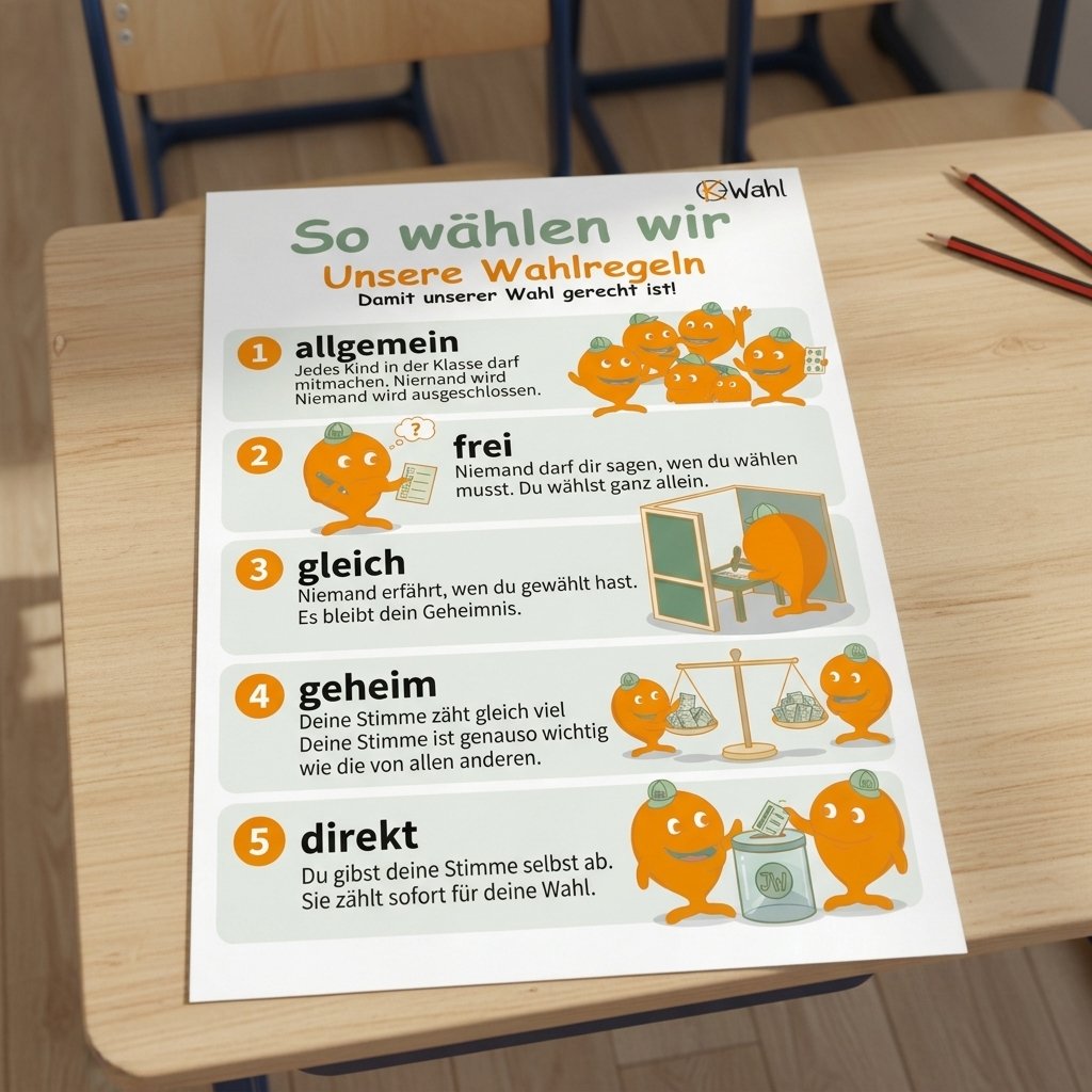 Plakat mit den fünf Wahlregeln